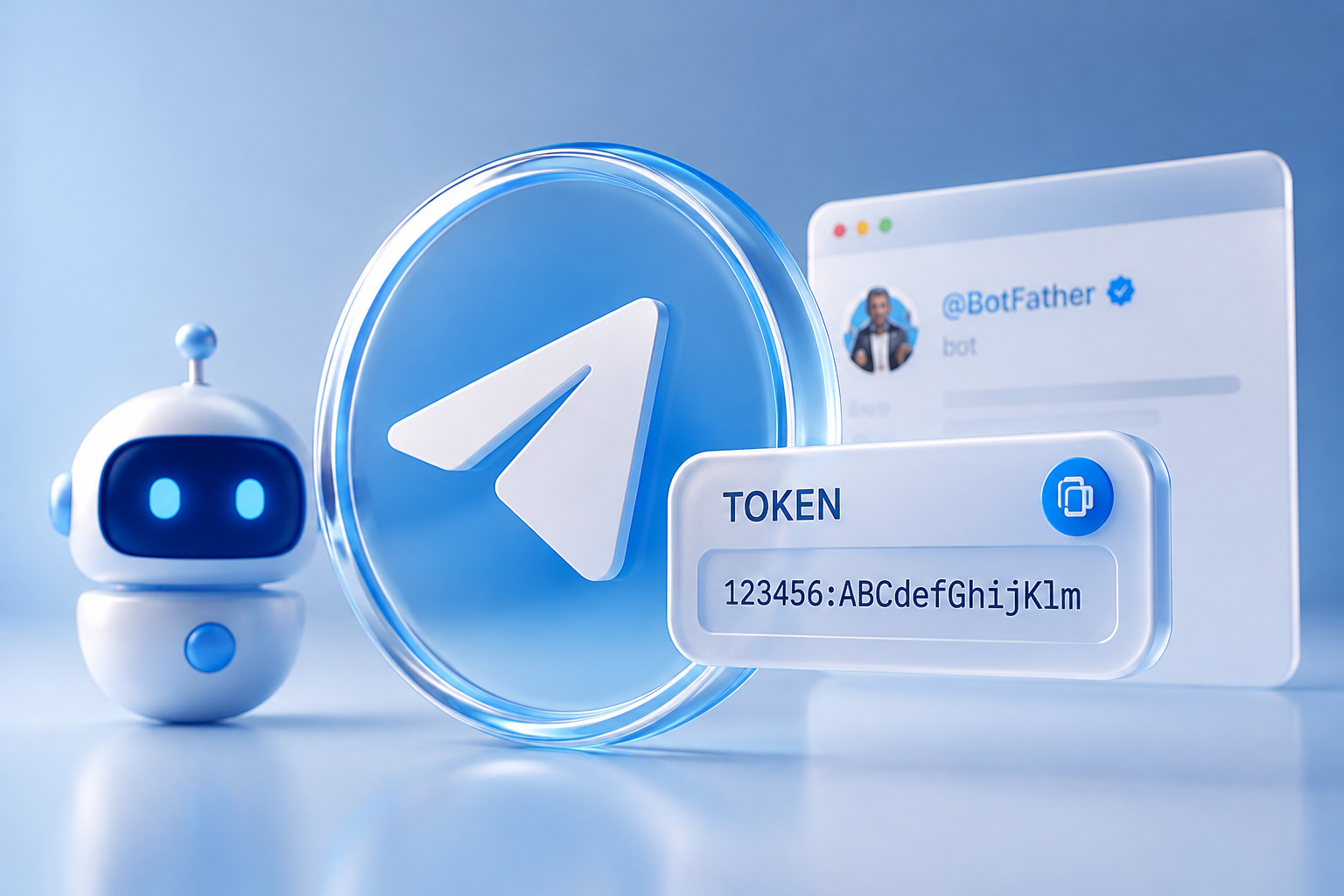 تصویر آموزش گرفتن توکن ربات تلگرام