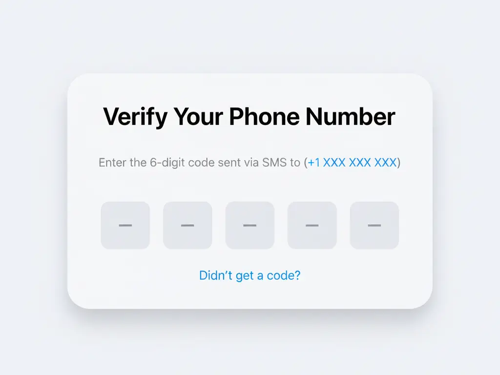 مرحله ورود کد تایید شماره تلفن مجازی اپل آیدی (تصویر نمونه)