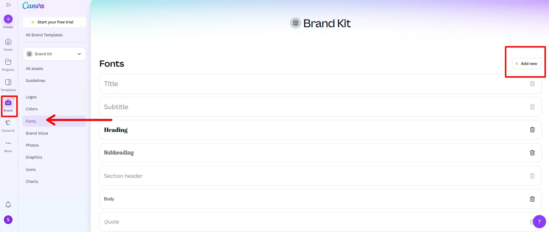 آپلود فونت در Canva