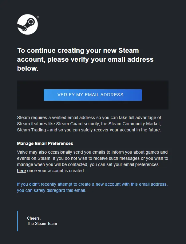 راهنمای ساخت اکانت در Steam
