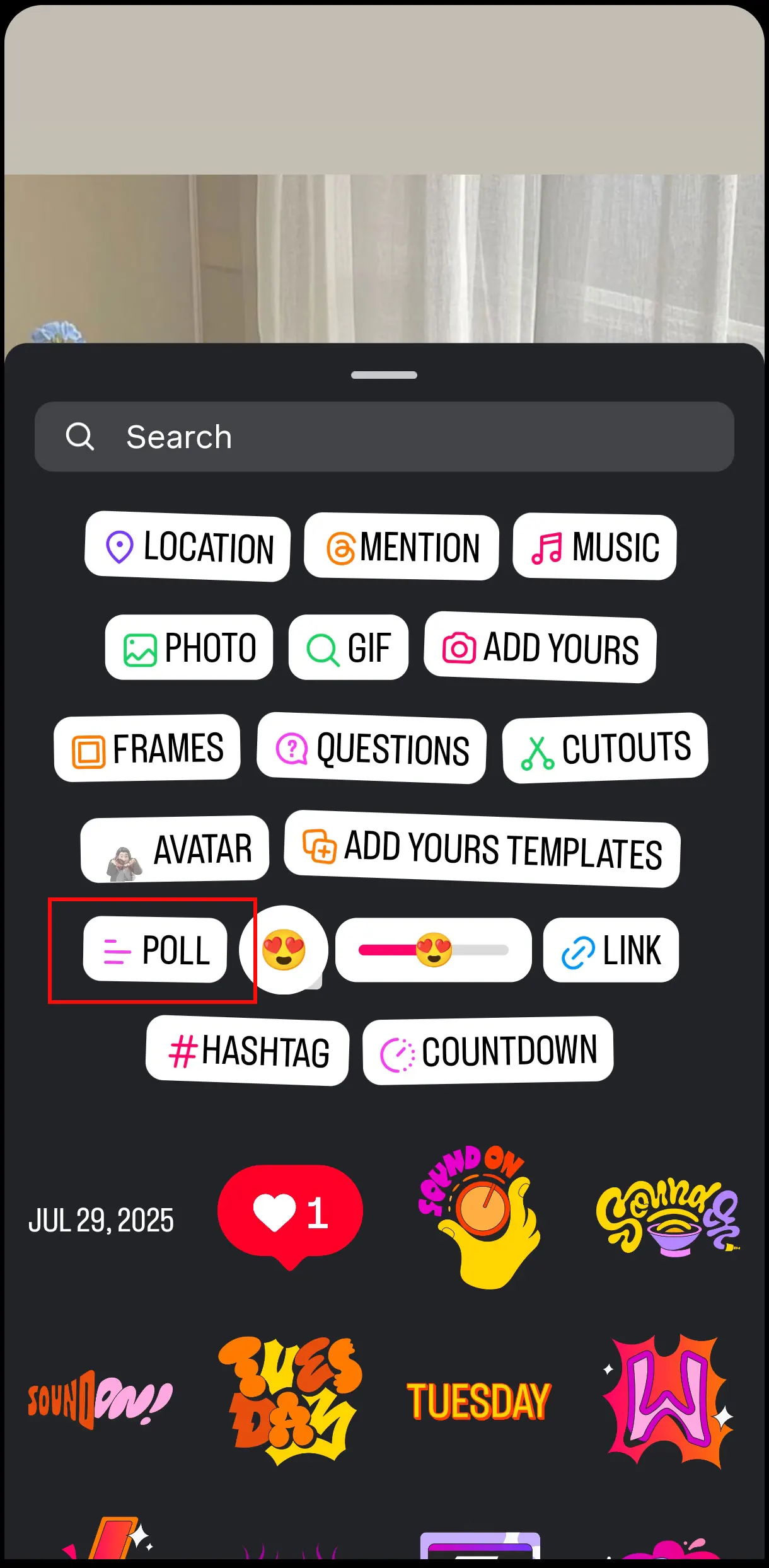 آموزش نظرسنجی در استوری
