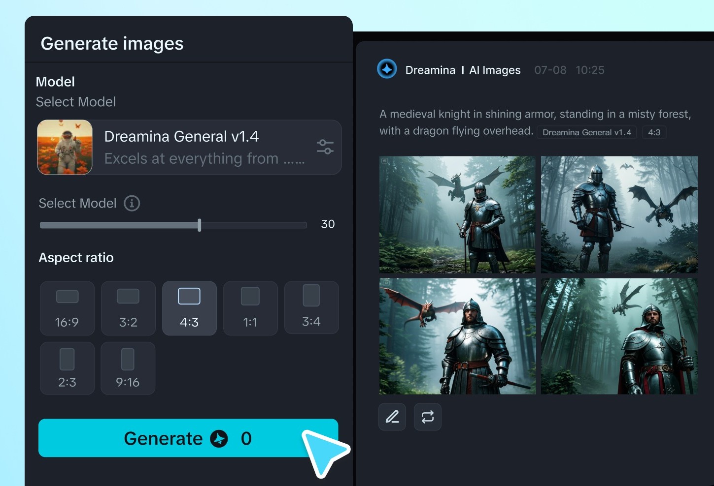 تولید تصویر در دریمینا
