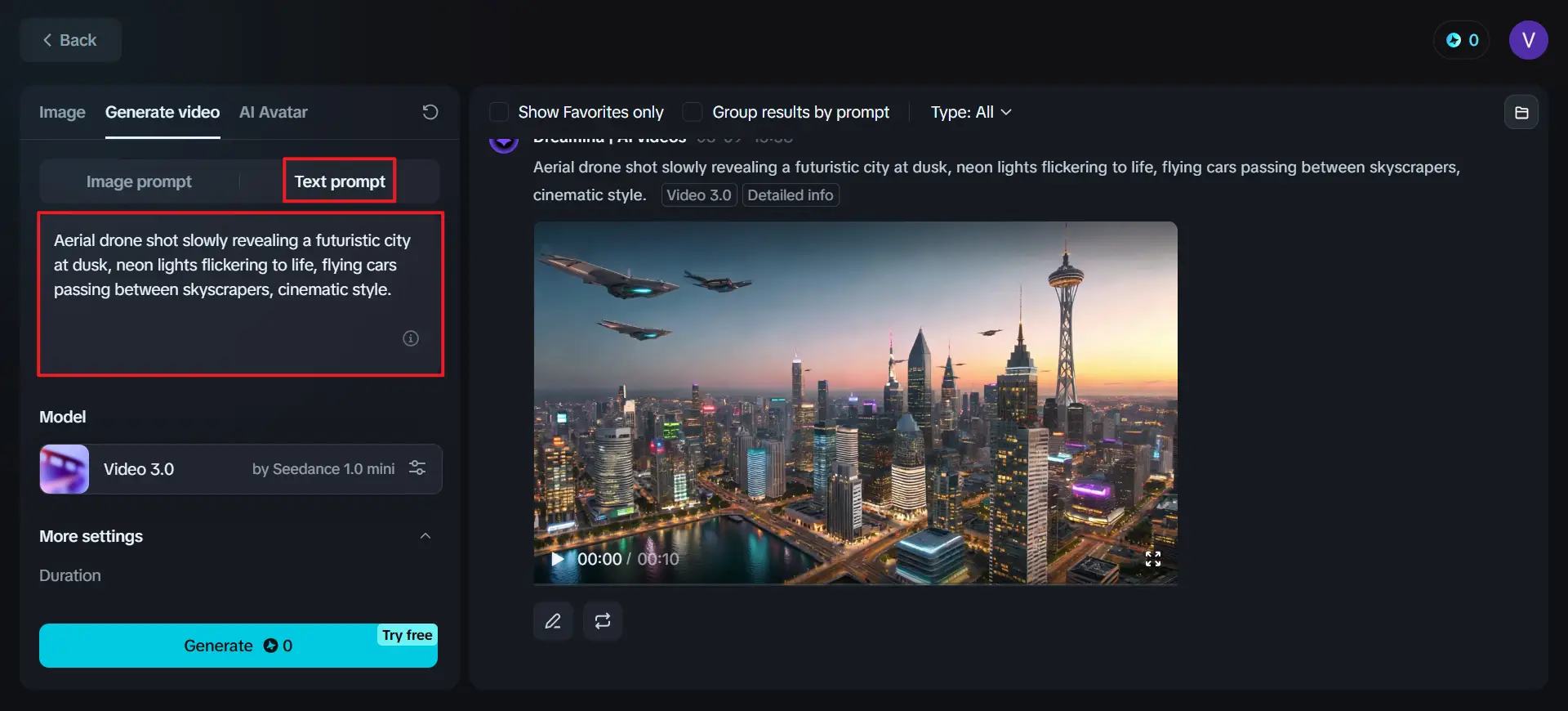 پرامپت نویسی در دریمینا
