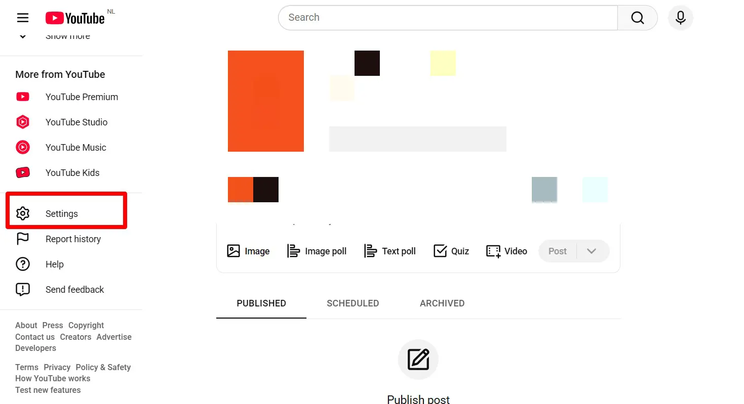 حذف کانال یوتیوب