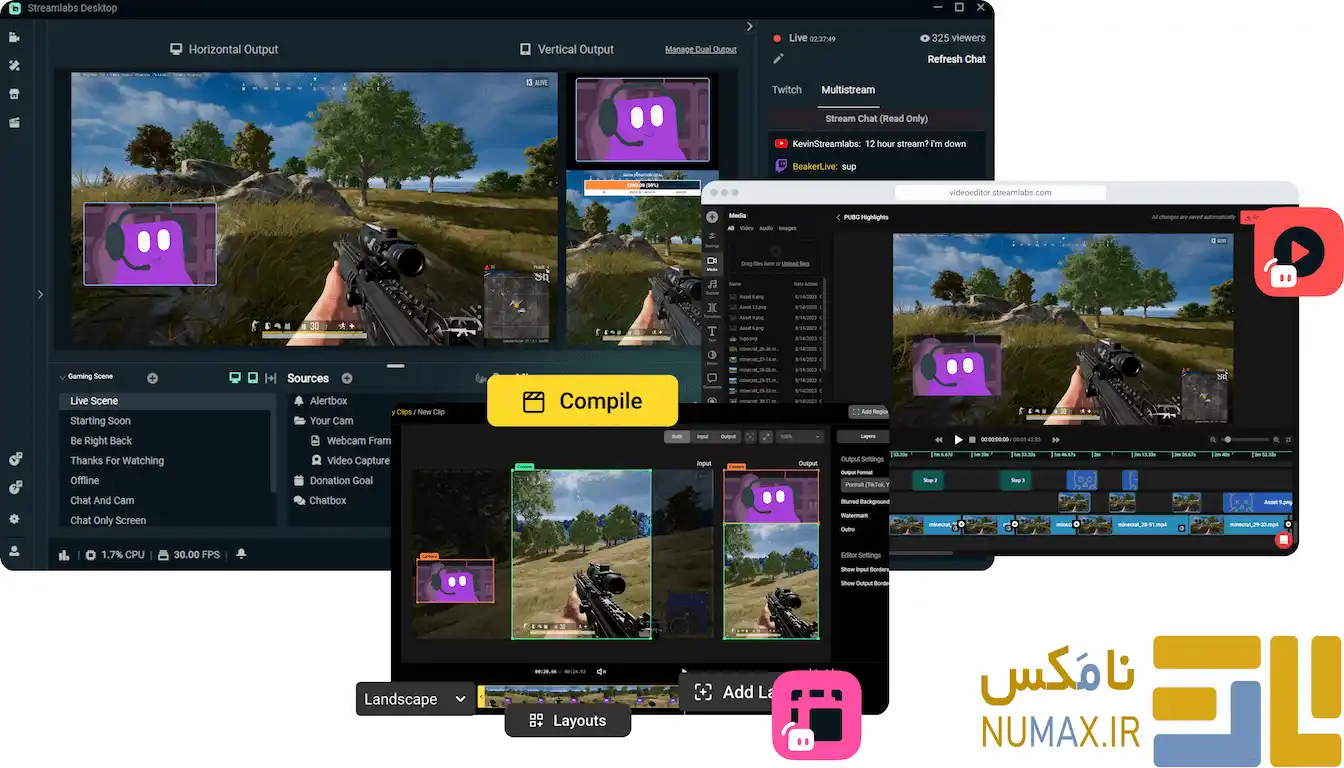 نرم افزار استریم streamlabs