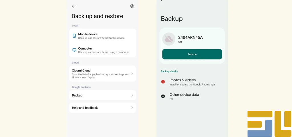 بک آپ مخاطبین با شیائومی