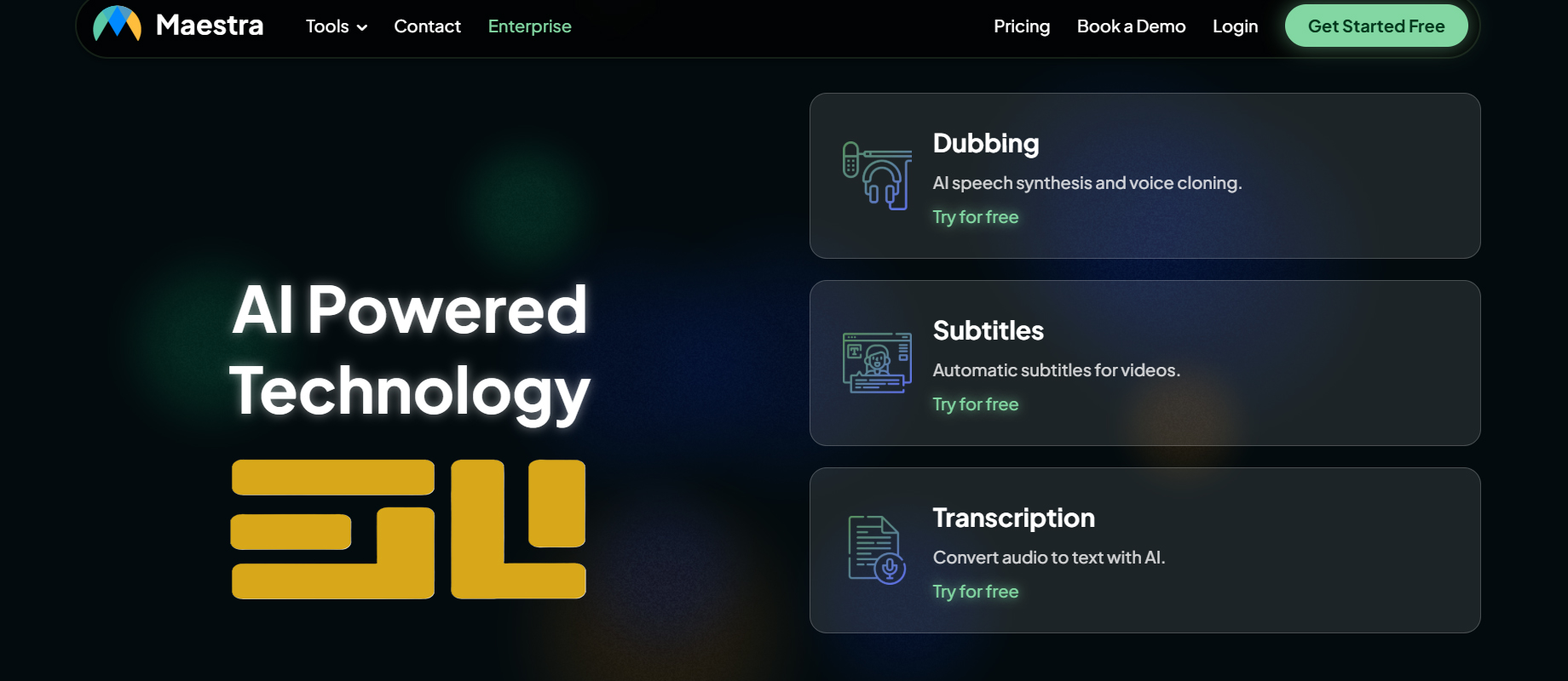 هوش مصنوعی توالید زیرنویس maestra.ai