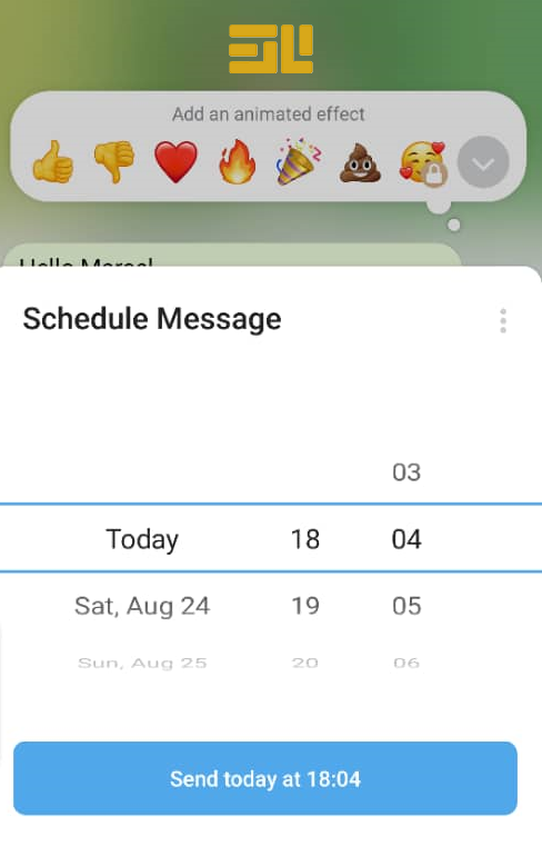 تعیین زمان برای schedule message